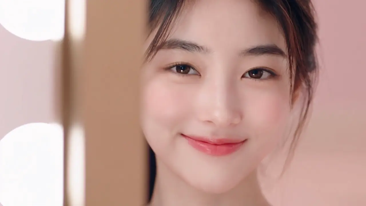 缇薇雅面向镜头的美妆短片近景